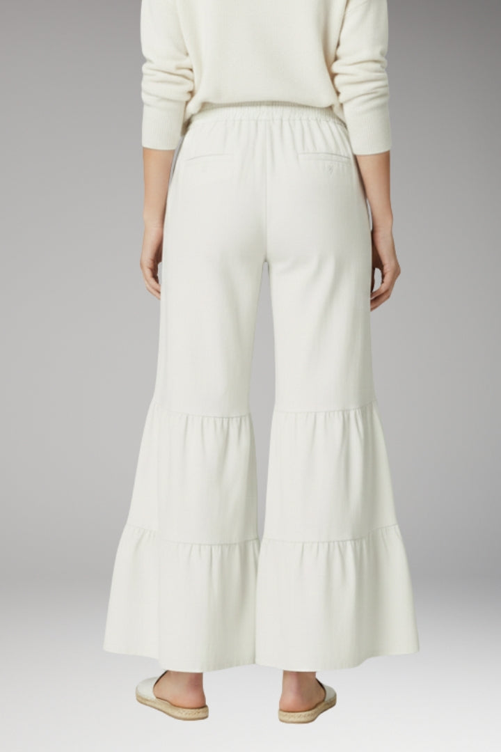 Women’s High-Waisted Wide-Leg Trousers with Tiered Detailing