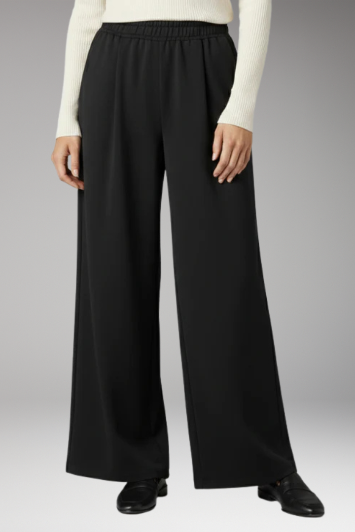 Women's High Waist Wide Leg Trousers with Side Pockets