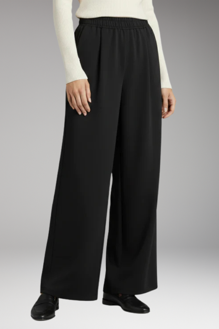 Women's High Waist Wide Leg Trousers with Side Pockets