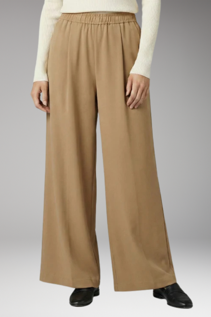 Women's High Waist Wide Leg Trousers with Side Pockets
