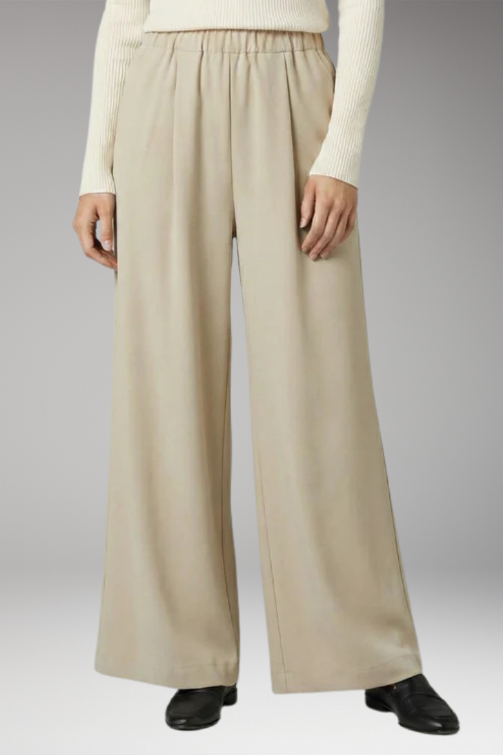 Women's High Waist Wide Leg Trousers with Side Pockets