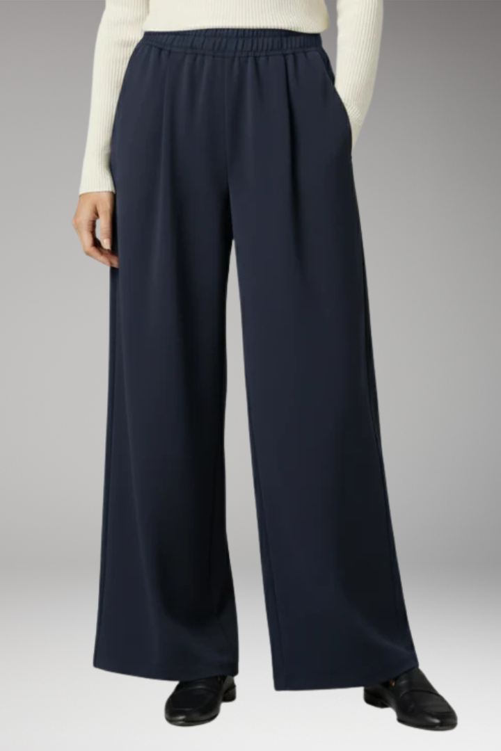 Women's High Waist Wide Leg Trousers with Side Pockets