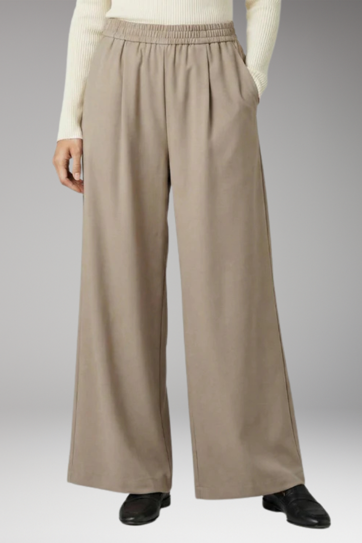 Women's High Waist Wide Leg Trousers with Side Pockets