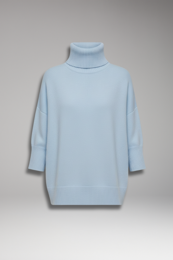 Women’s Turtleneck Jumper with Dolman Sleeves and Ribbed Hem