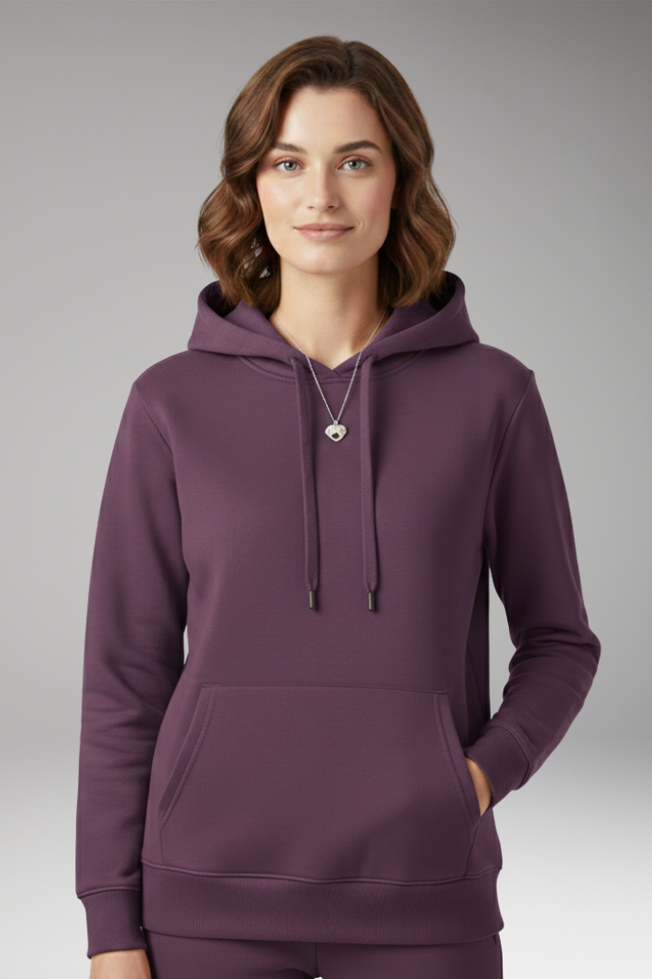 Women’s Hoodie with Adjustable Hood and Ribbed Edges