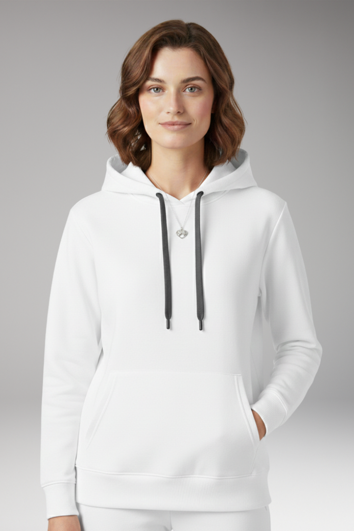 Women’s Hoodie with Adjustable Hood and Ribbed Edges
