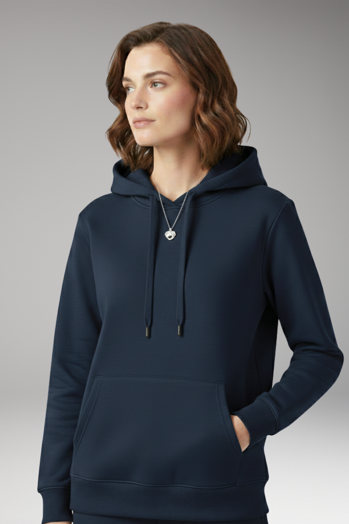 Women’s Hoodie with Adjustable Hood and Ribbed Edges