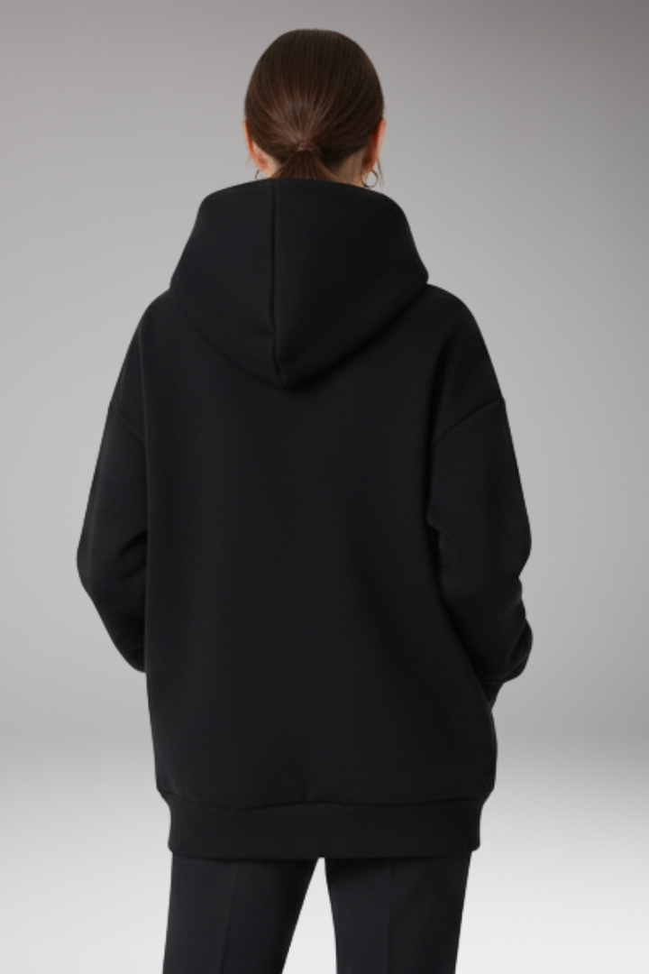 Women’s Hoodie with High Neckline and Wide Hood