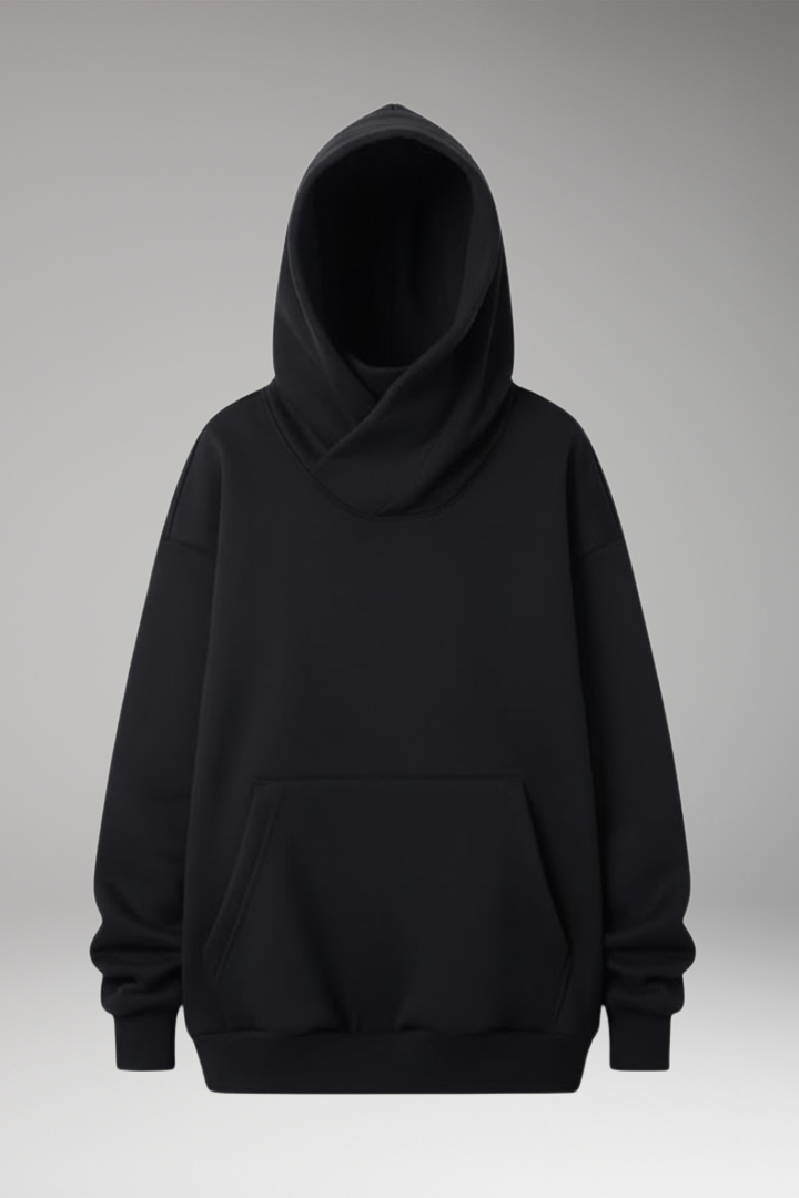 Women’s Hoodie with High Neckline and Wide Hood