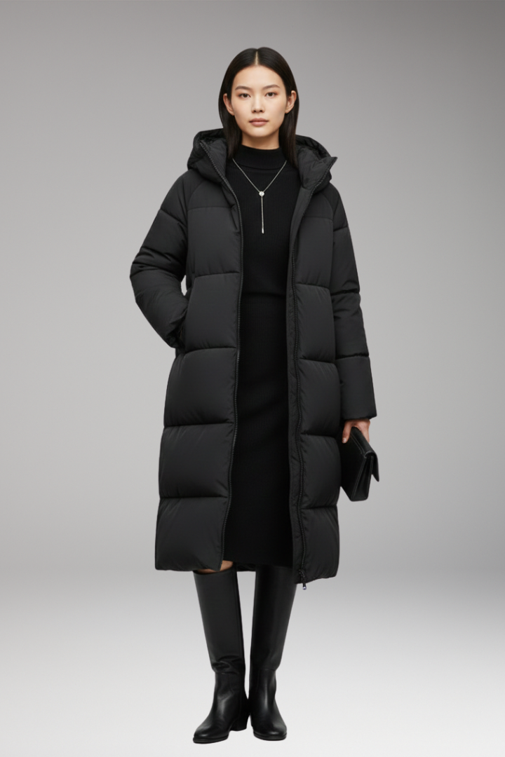 Women’s Jacket with Front Zip and Quilted Surface