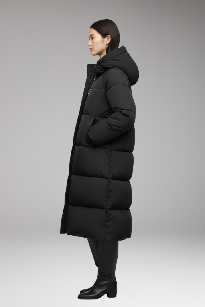 Women’s Jacket with Front Zip and Quilted Surface
