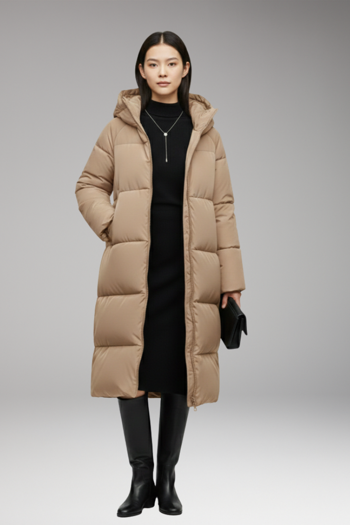 Women’s Jacket with Front Zip and Quilted Surface