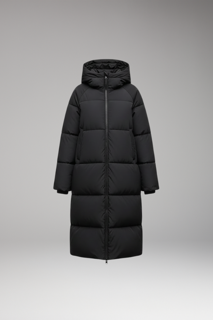 Women’s Jacket with Front Zip and Quilted Surface