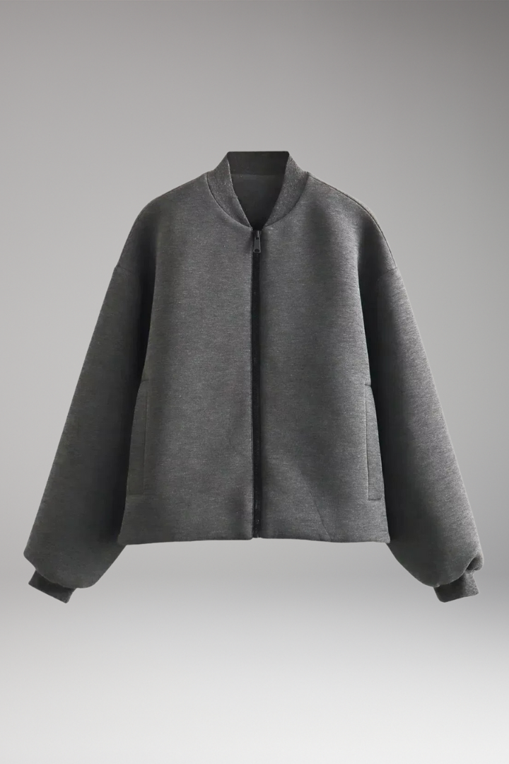 Women's Jacket with Front Zipper and Side Pockets