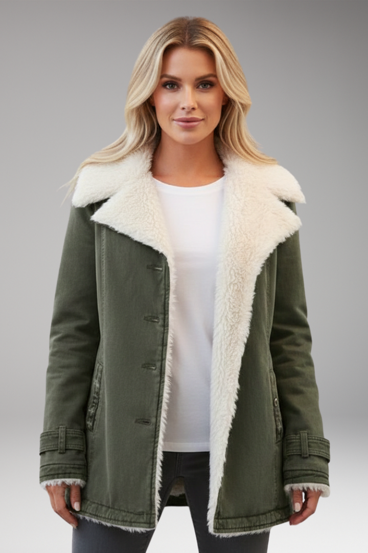 Women’s Jacket with High Collar and Front Zip