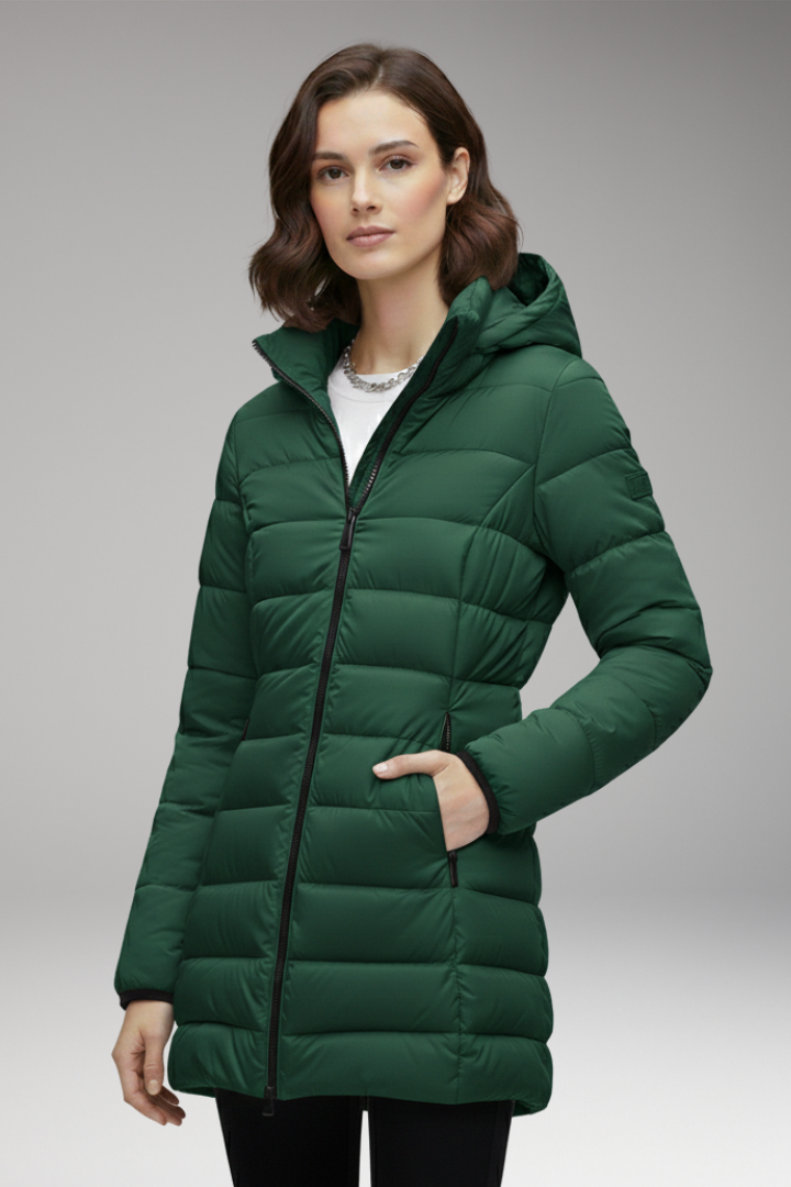 Women’s Jacket with Hood and Quilted Surface