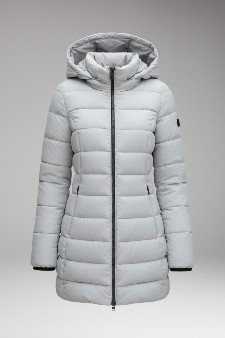 Women’s Jacket with Hood and Quilted Surface