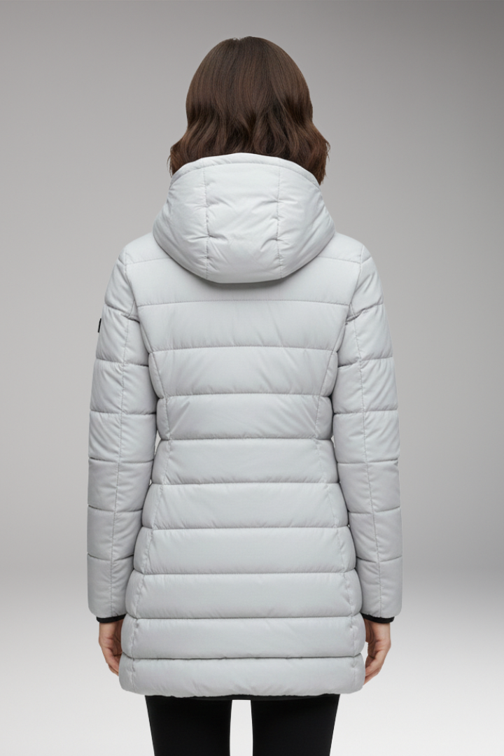 Women’s Jacket with Hood and Quilted Surface