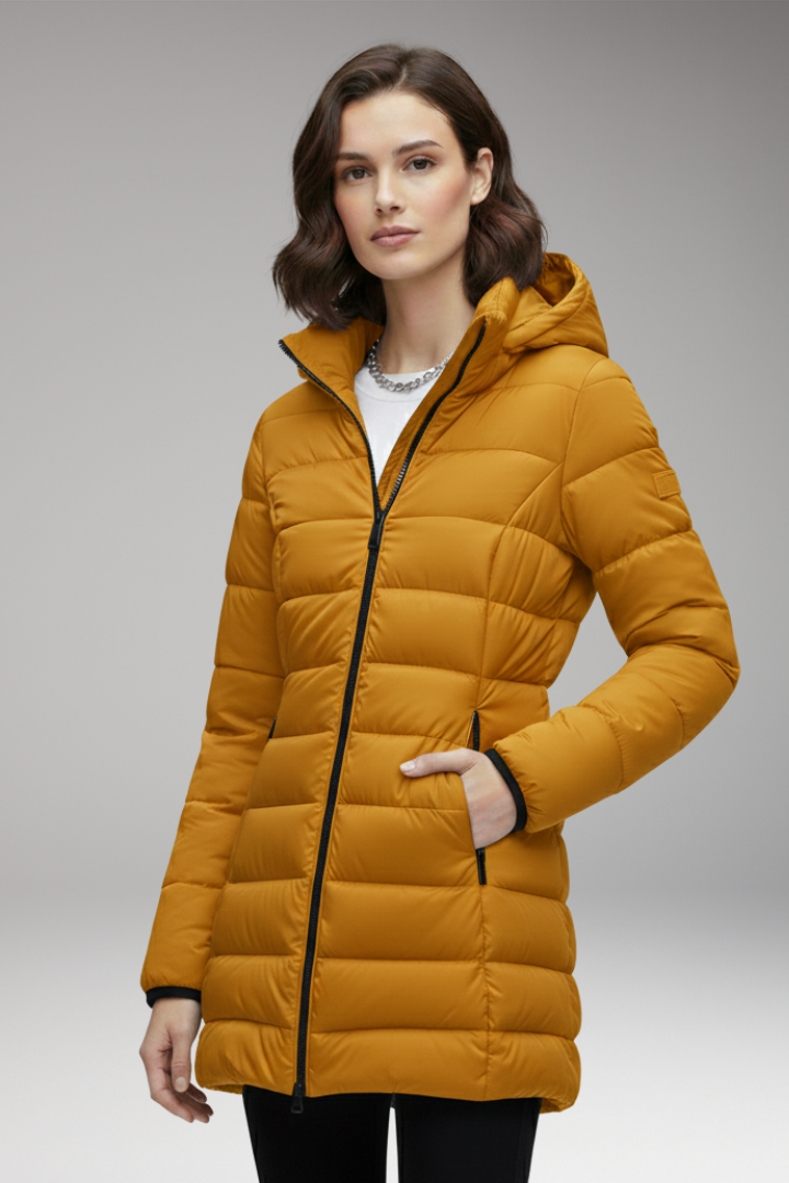 Women’s Jacket with Hood and Quilted Surface