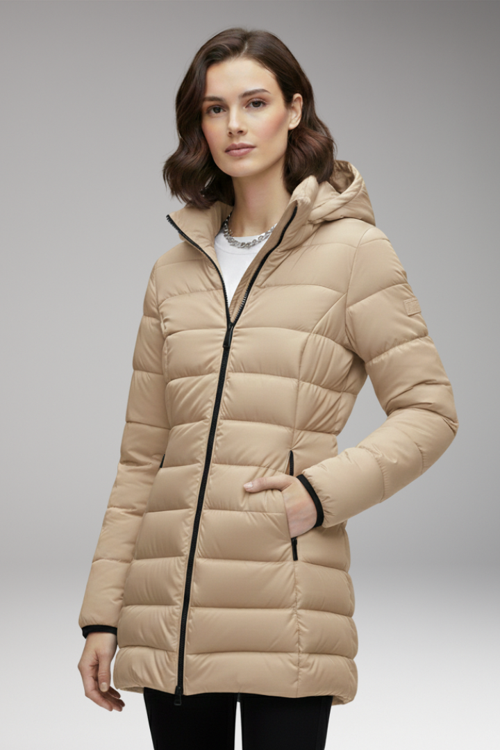 Women’s Jacket with Hood and Quilted Surface