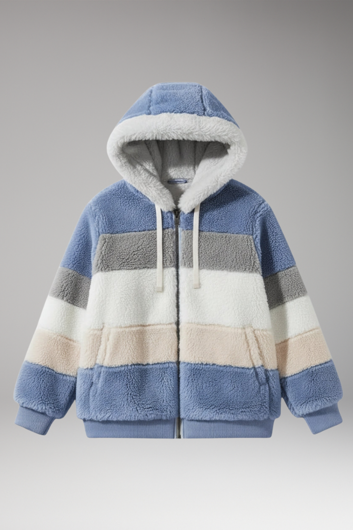 Women’s Jacket with Hood and Striped Surface