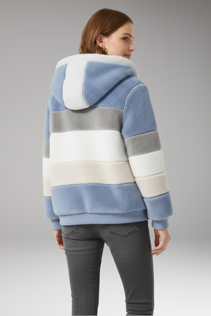 Women’s Jacket with Hood and Striped Surface