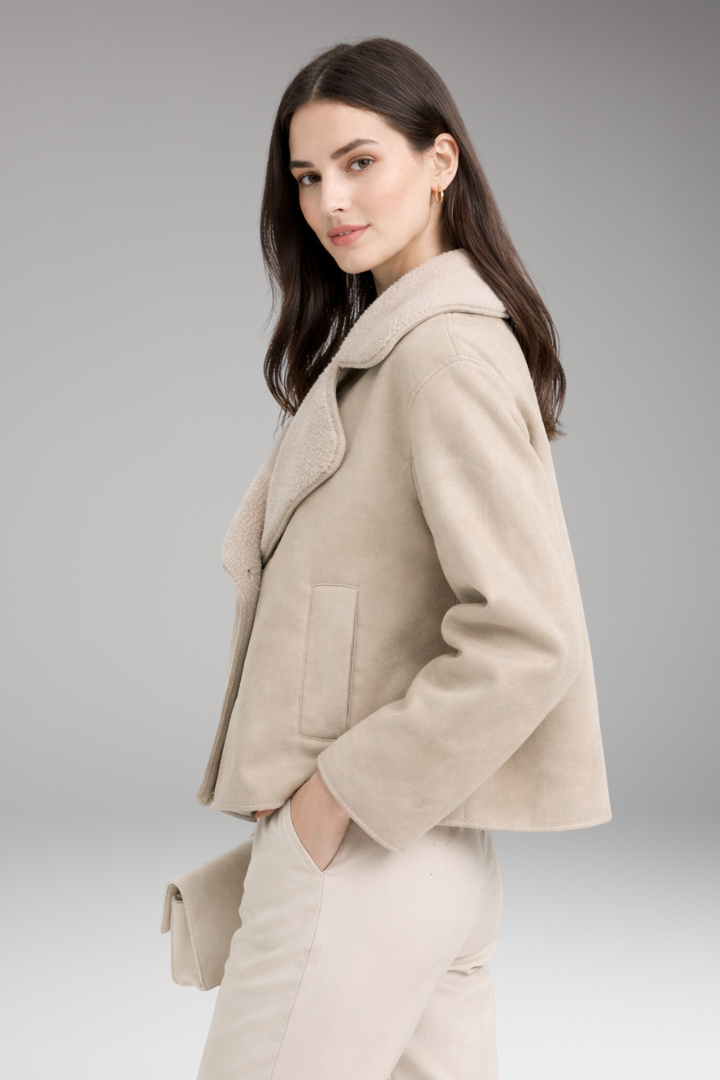 Women’s Jacket with Notched Collar and Button Closure