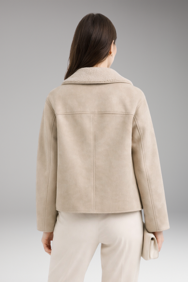 Women’s Jacket with Notched Collar and Button Closure