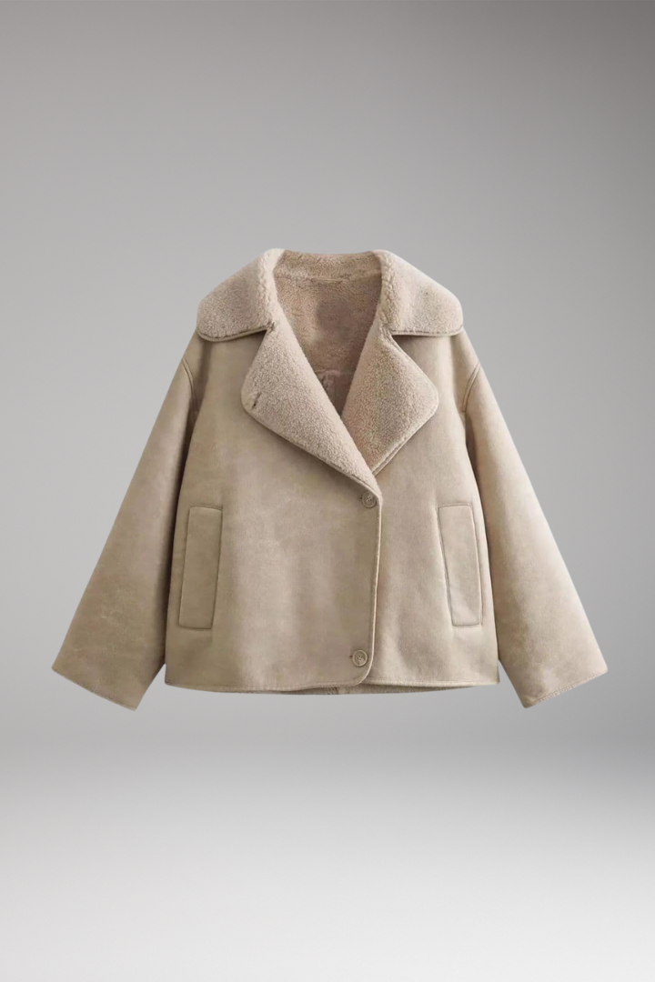 Women’s Jacket with Notched Collar and Button Closure