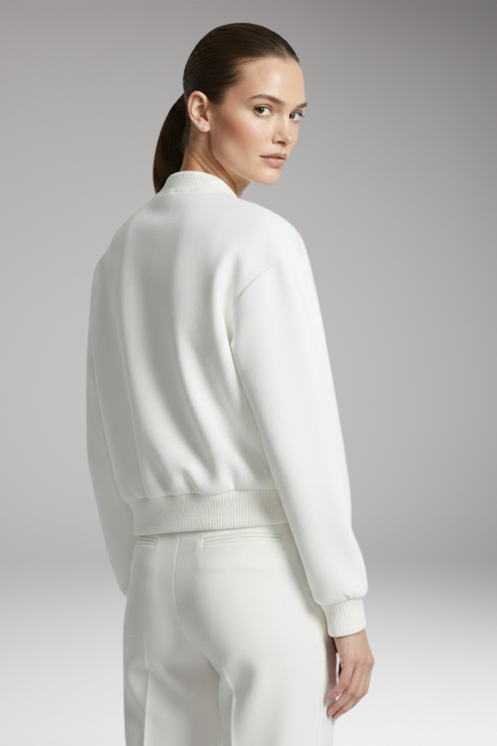 Women’s Jacket with Snap Closure and Cropped Hem