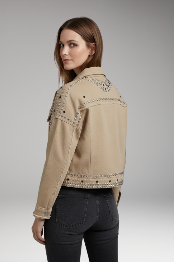 Women’s Jacket with Turn-Down Collar and Button Fastening