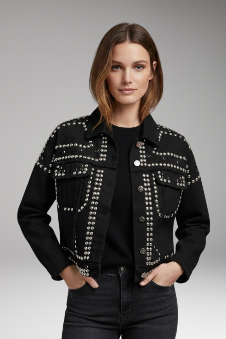Women’s Jacket with Turn-Down Collar and Button Fastening