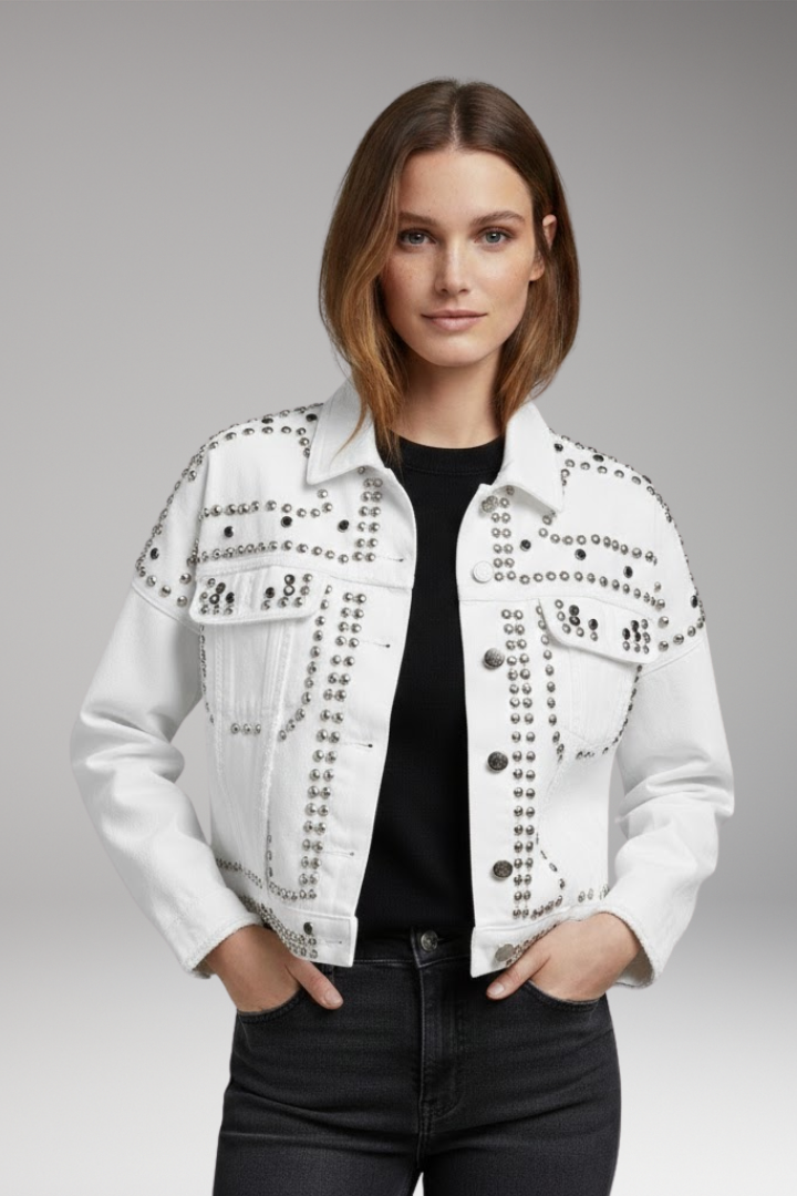 Women’s Jacket with Turn-Down Collar and Button Fastening