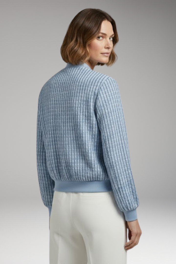 Women’s Jacket with Zip Fastening and Textured Surface