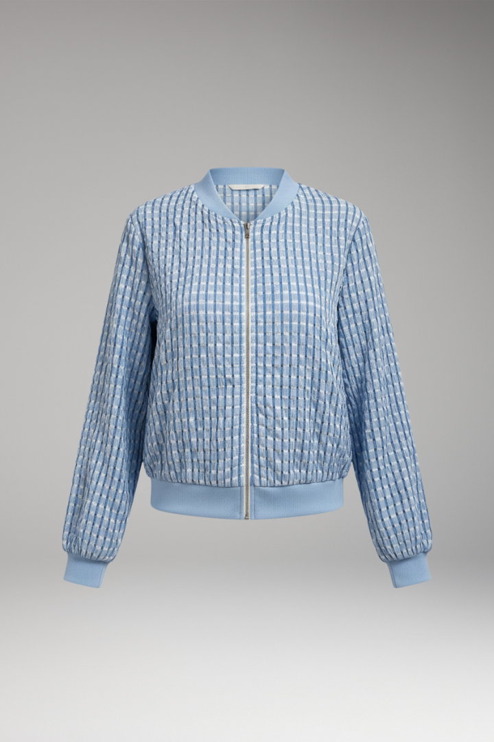 Women’s Jacket with Zip Fastening and Textured Surface