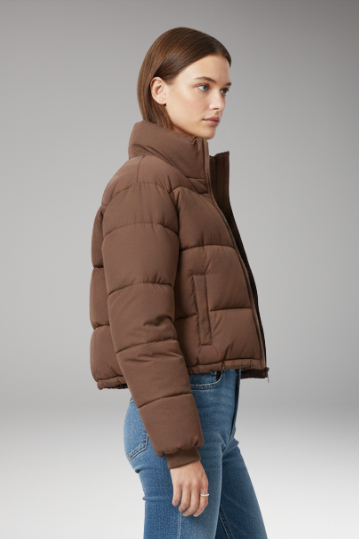 Women’s Jacket with Zipper and Quilted Sleeves