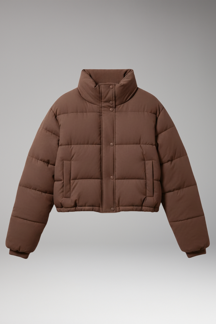 Women’s Jacket with Zipper and Quilted Sleeves