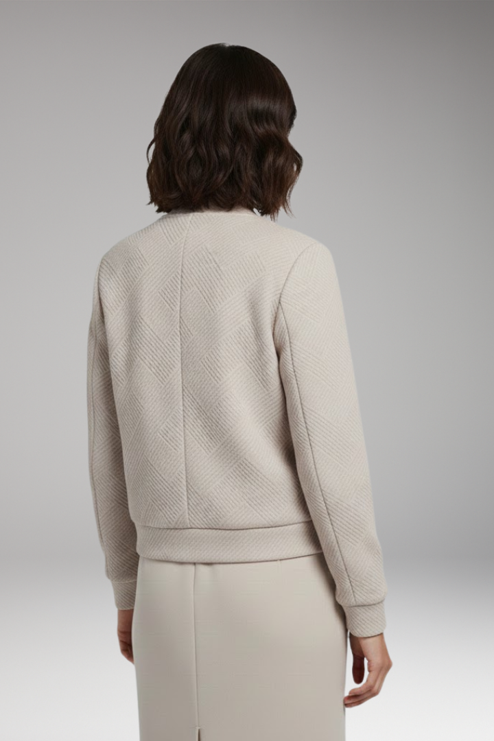 Women’s Jacket with Zipper and Ribbed Surface