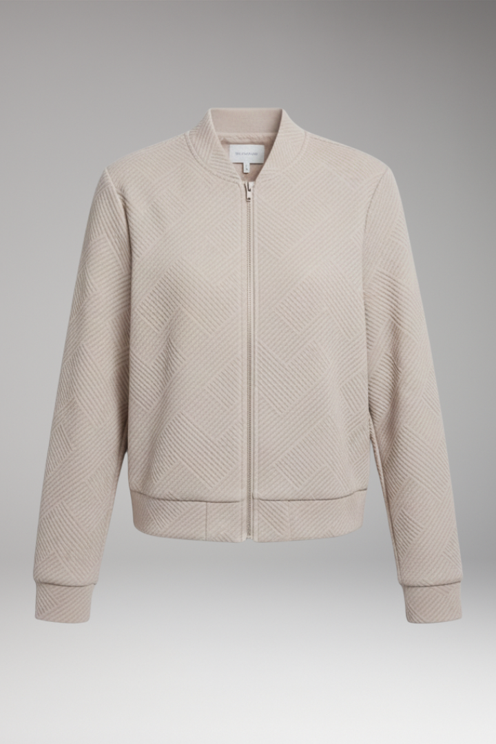 Women’s Jacket with Zipper and Ribbed Surface