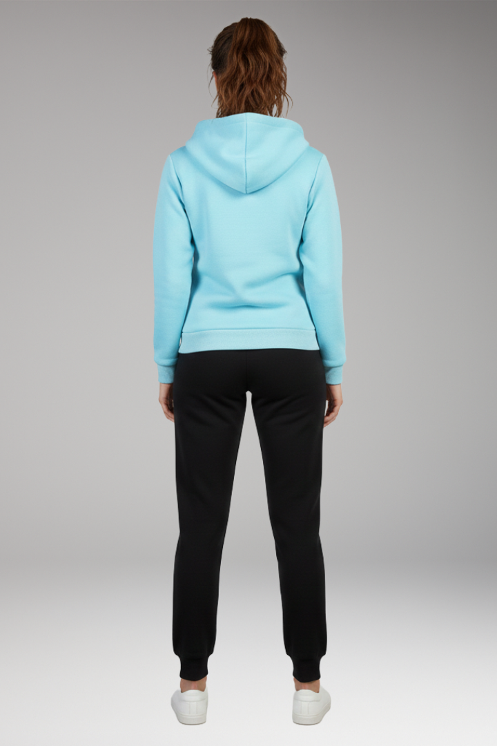 Women’s Jogging Set with Printed Hoodie and Tapered Trousers