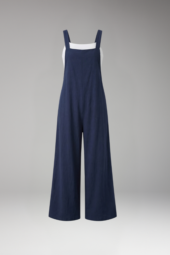 Women's Jumpsuit with Adjustable Straps and Wide Legs