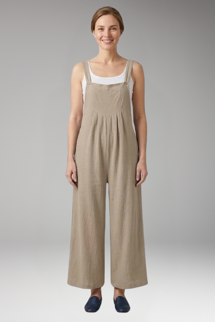 Women's Jumpsuit with Adjustable Straps and Wide Legs