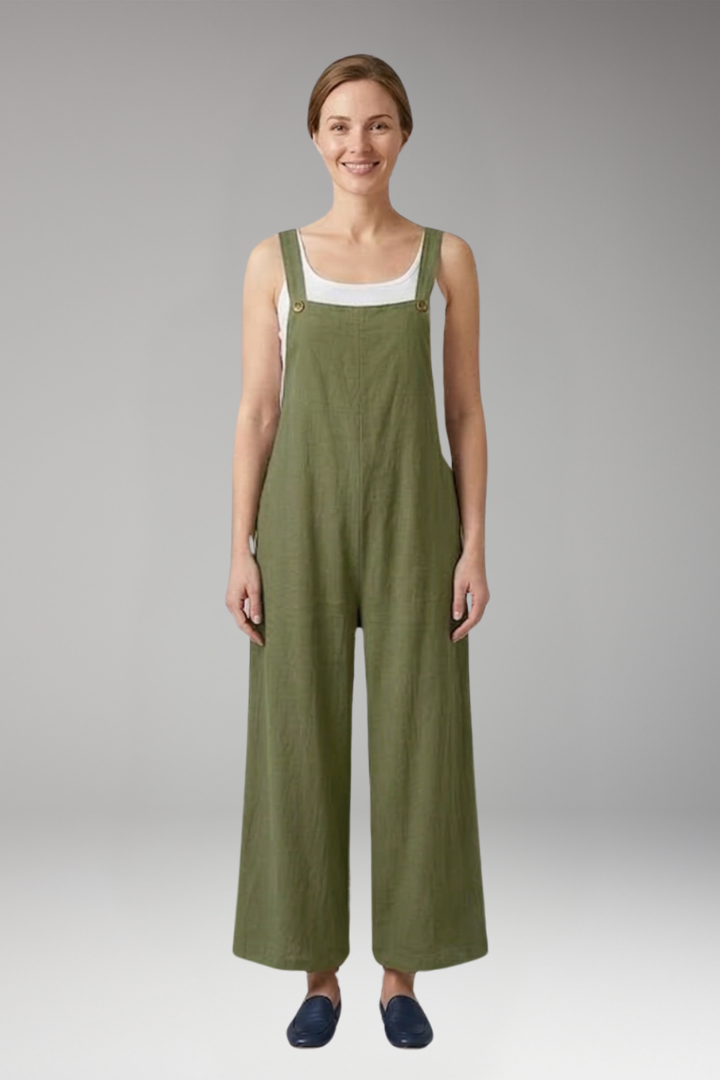 Women's Jumpsuit with Adjustable Straps and Wide Legs