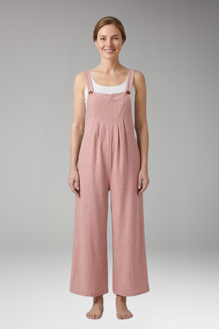 Women's Jumpsuit with Adjustable Straps and Wide Legs