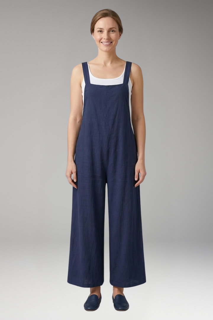 Women's Jumpsuit with Adjustable Straps and Wide Legs