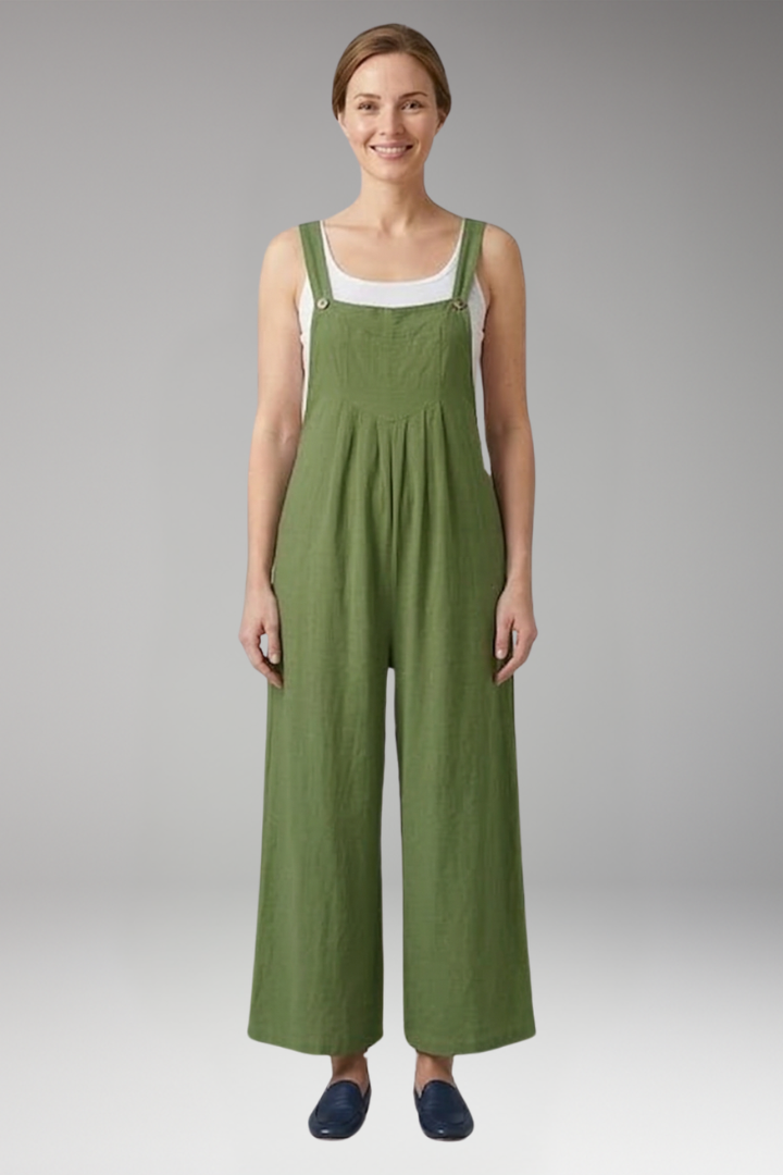 Women's Jumpsuit with Adjustable Straps and Wide Legs