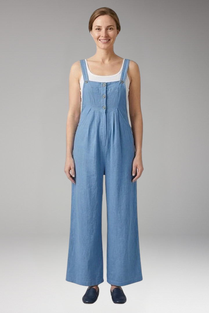 Women's Jumpsuit with Adjustable Straps and Wide Legs