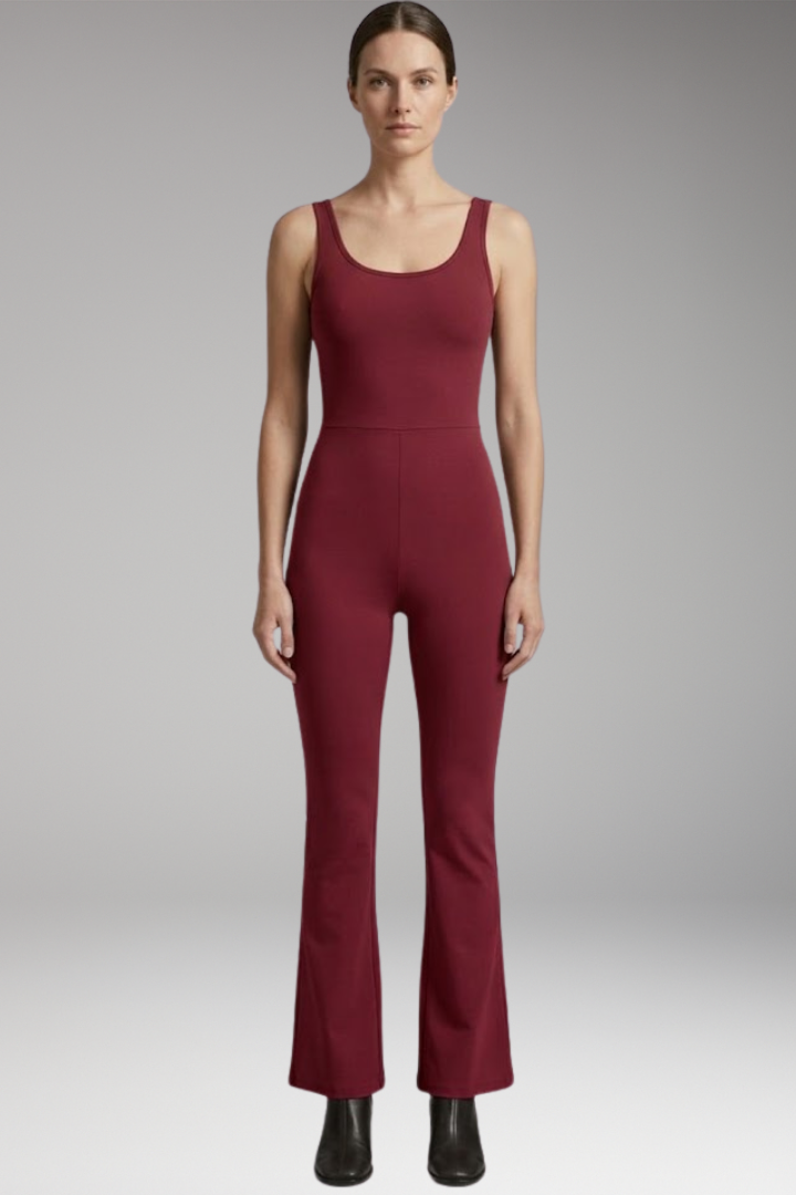 Women's Jumpsuit with Back Cutout and Wide Legs