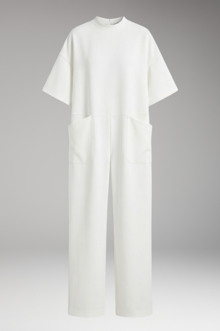 Women’s Jumpsuit with Back Zipper and Straight Leg