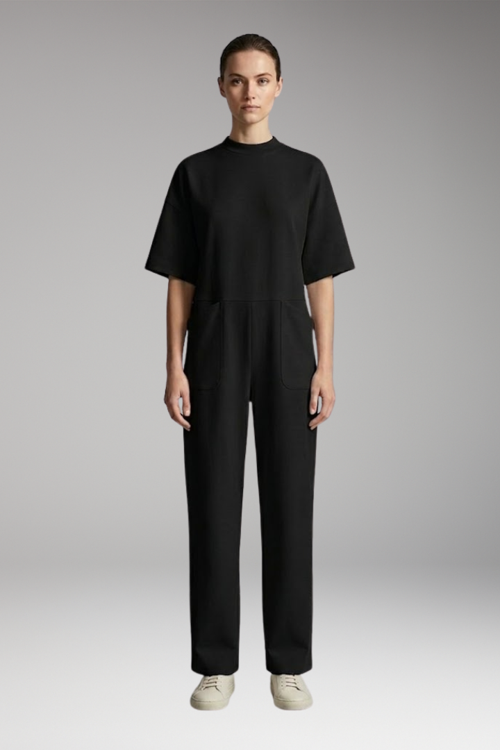 Women’s Jumpsuit with Back Zipper and Straight Leg